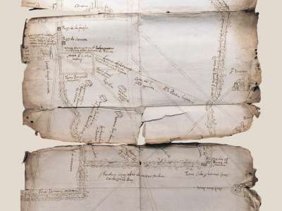 La mappa 3, molto pi� dettagliata, mostra invece i confini di Canneto indicati da un muraglione con raffigurazioni vegetali
